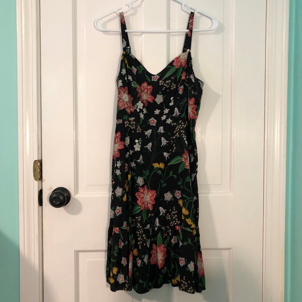 Black floral sun dress